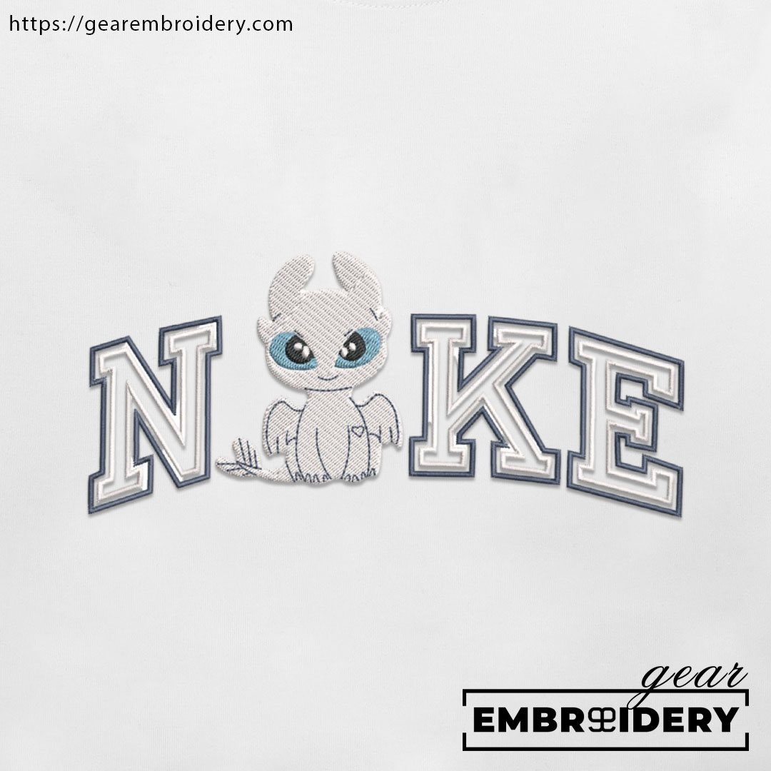 Light fury How to Train a Dragon Personalized Embroidered T Shirt Sweatshirt Hoodie Clothing HTD004