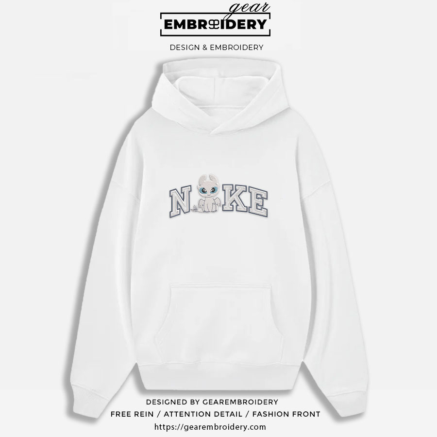 Light fury How to Train a Dragon Personalized Embroidered T Shirt Sweatshirt Hoodie Clothing HTD004