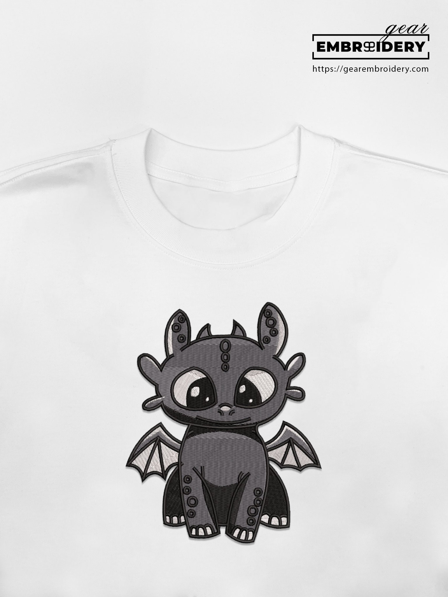 Toothless How to Train a Dragon Personalized Embroidered T Shirt Sweatshirt Hoodie Clothing HTD008