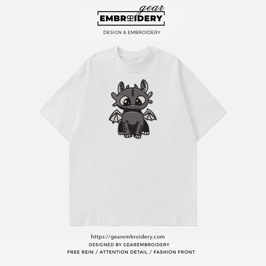 Toothless How to Train a Dragon Personalized Embroidered T Shirt Sweatshirt Hoodie Clothing HTD008