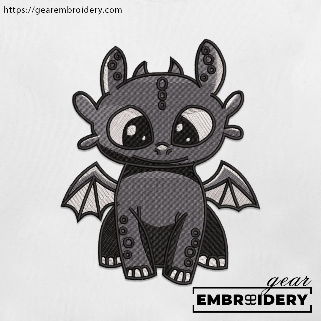 Toothless How to Train a Dragon Personalized Embroidered T Shirt Sweatshirt Hoodie Clothing HTD008