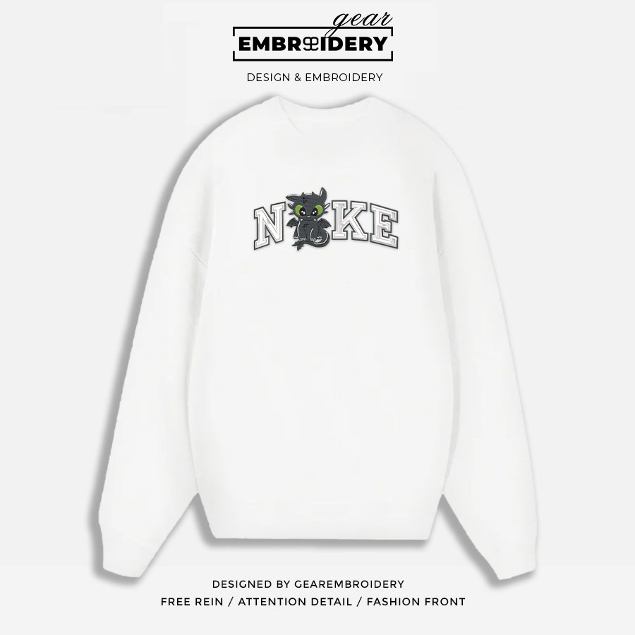 Toothless How to Train a Dragon Personalized Embroidered T Shirt Sweatshirt Hoodie Clothing HTD010