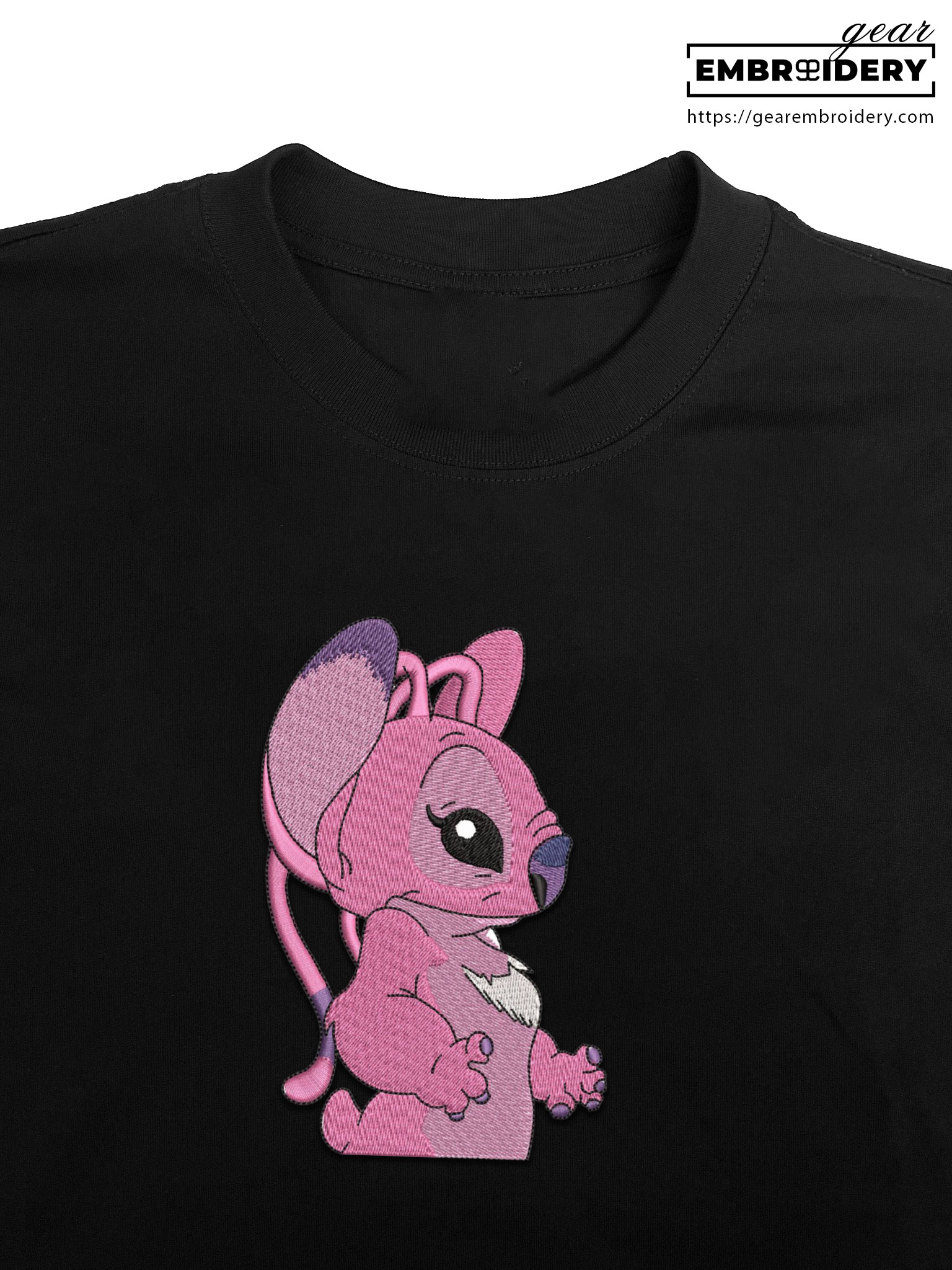 Angel Lilo & Stitch Embroidered Personalized Embroidered T Shirt Sweatshirt Hoodie Clothing LS001