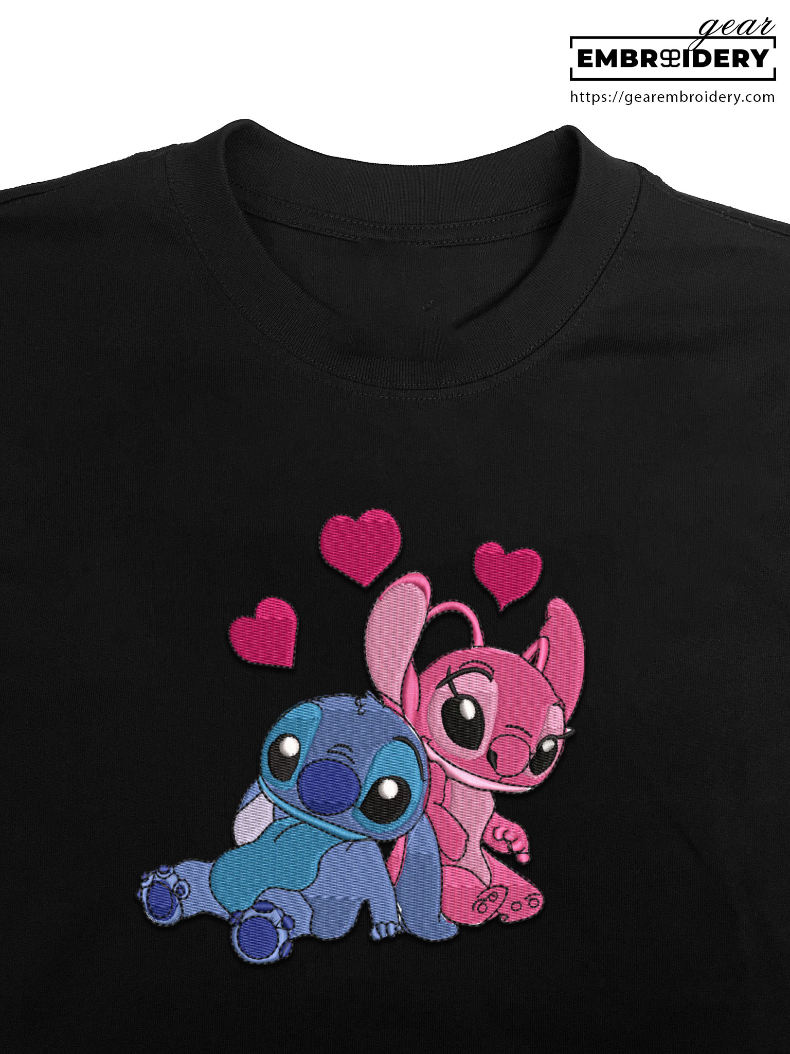 Stitch angel love Lilo & Stitch Embroidered Personalized Embroidered T Shirt Sweatshirt Hoodie Clothing LS007