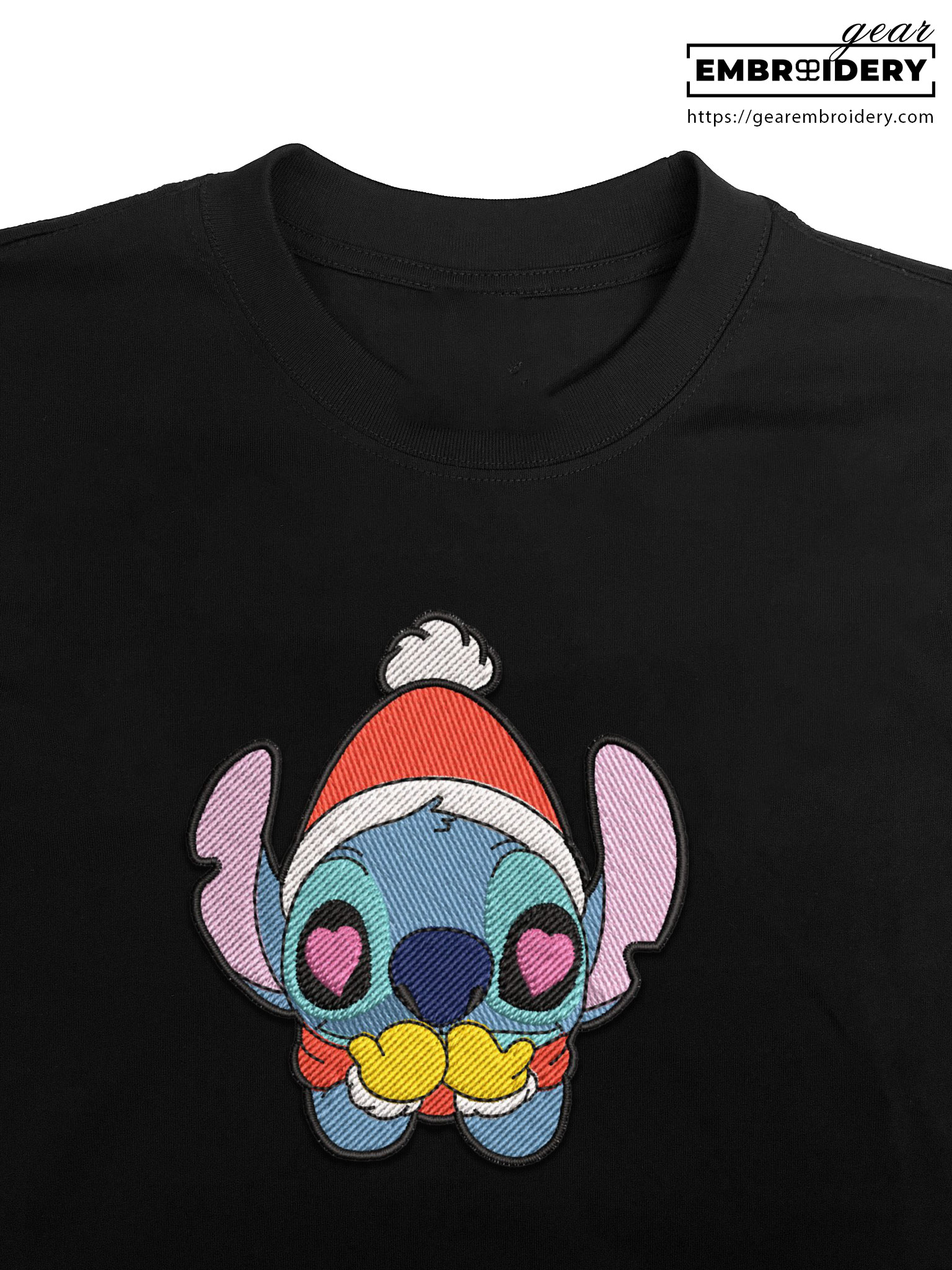 Stitch christmas Lilo & Stitch Embroidered Personalized Embroidered T Shirt Sweatshirt Hoodie Clothing LS008