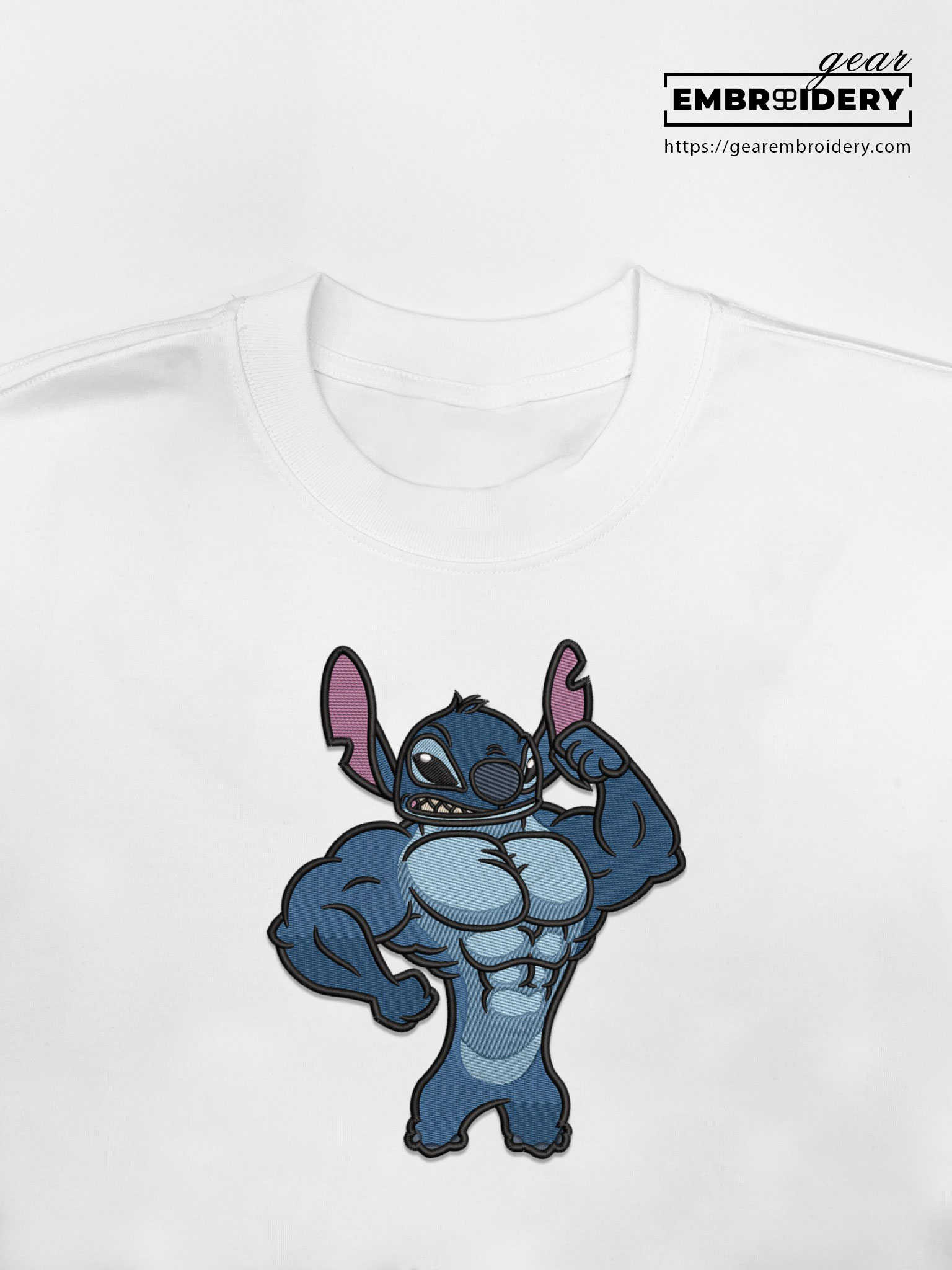 Stitch gym body Lilo & Stitch Embroidered Personalized Embroidered T Shirt Sweatshirt Hoodie Clothing LS017