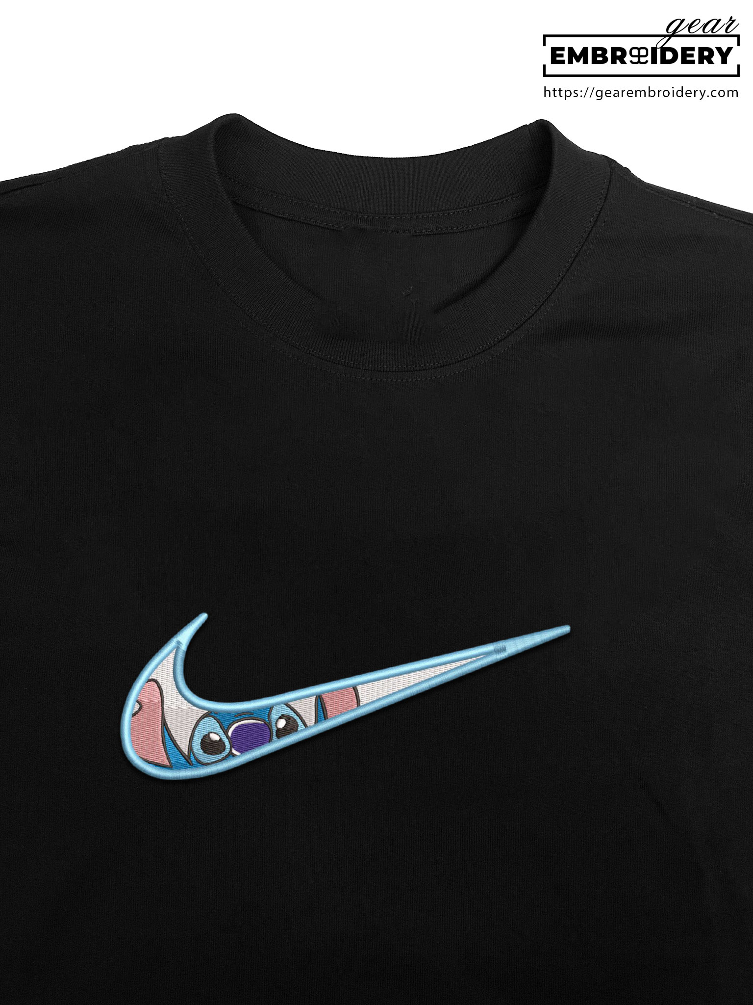 Stitch swoosh Lilo & Stitch Embroidered Personalized Embroidered T Shirt Sweatshirt Hoodie Clothing LS025