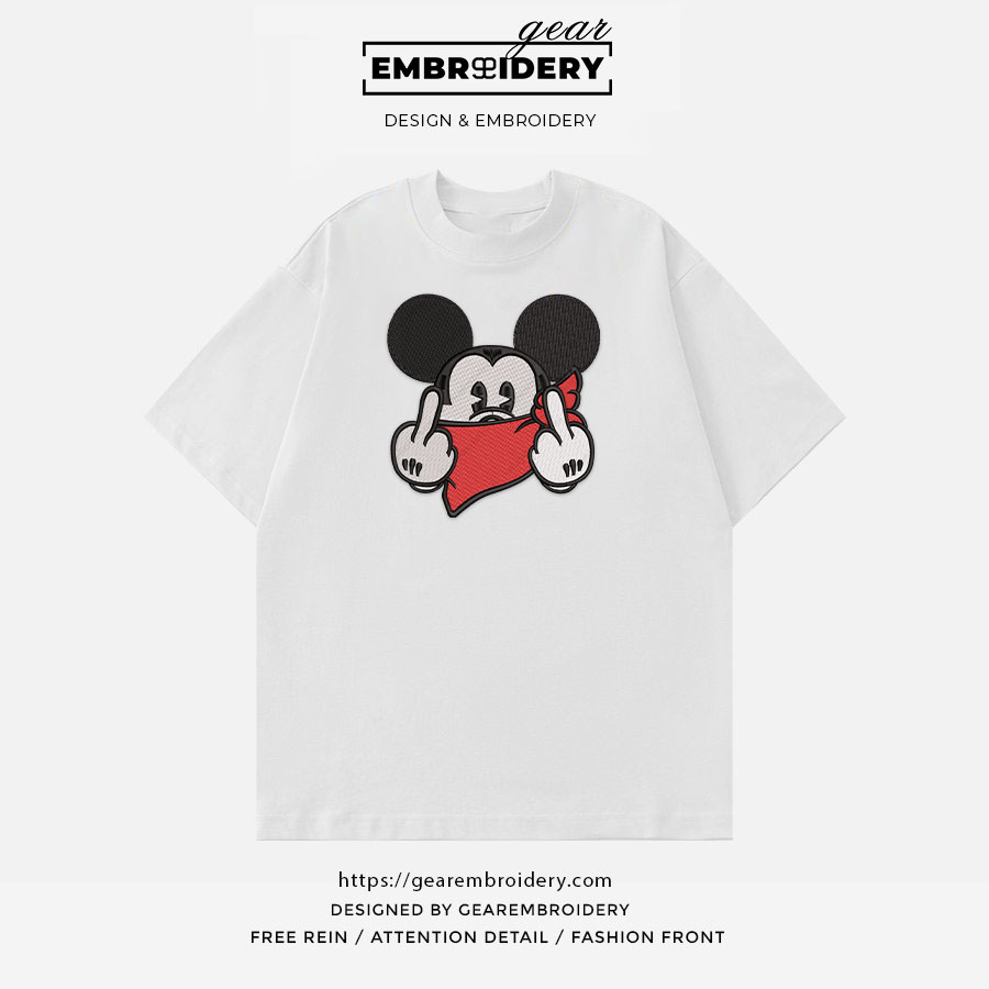 Mickey bandit Mickey Mouse Embroidered Personalized Embroidered T Shirt Sweatshirt Hoodie Clothing MKM002