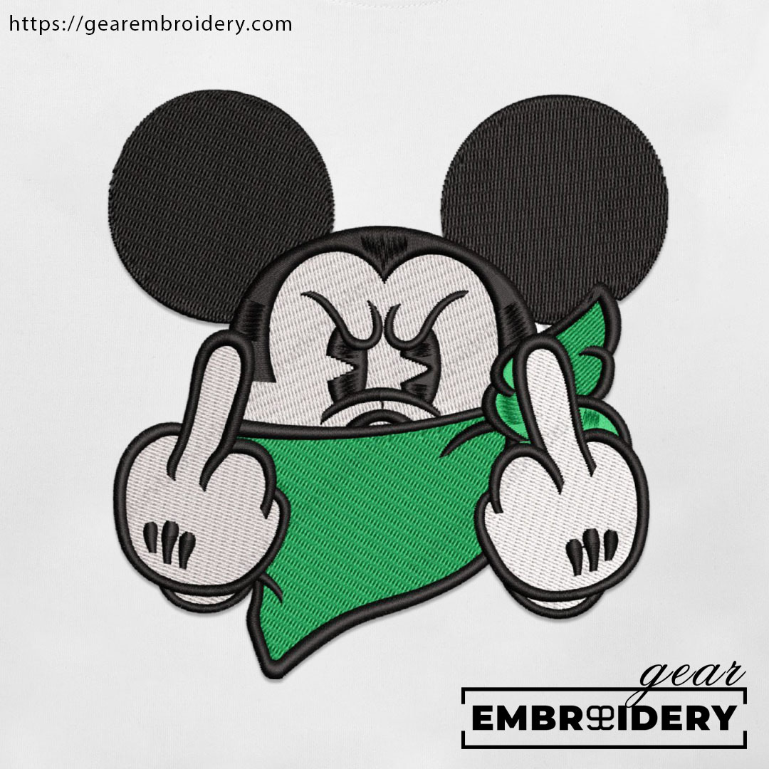 Mickey bandit Mickey Mouse Embroidered Personalized Embroidered T Shirt Sweatshirt Hoodie Clothing MKM003