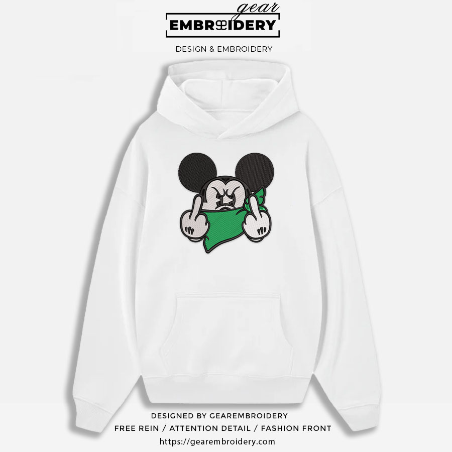 Mickey bandit Mickey Mouse Embroidered Personalized Embroidered T Shirt Sweatshirt Hoodie Clothing MKM003