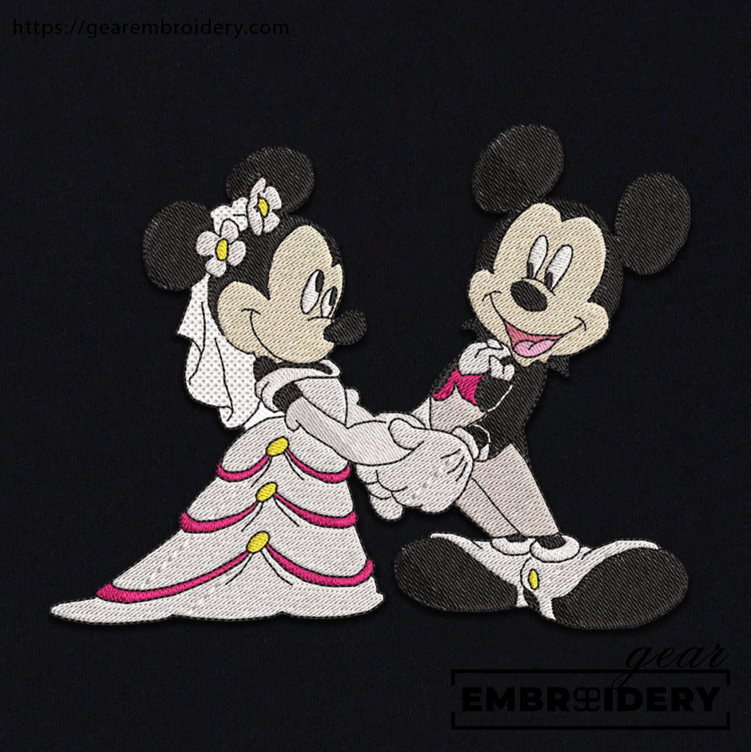 Mickey minnie wedding Mickey Mouse Embroidered Personalized Embroidered T Shirt Sweatshirt Hoodie Clothing MKM006