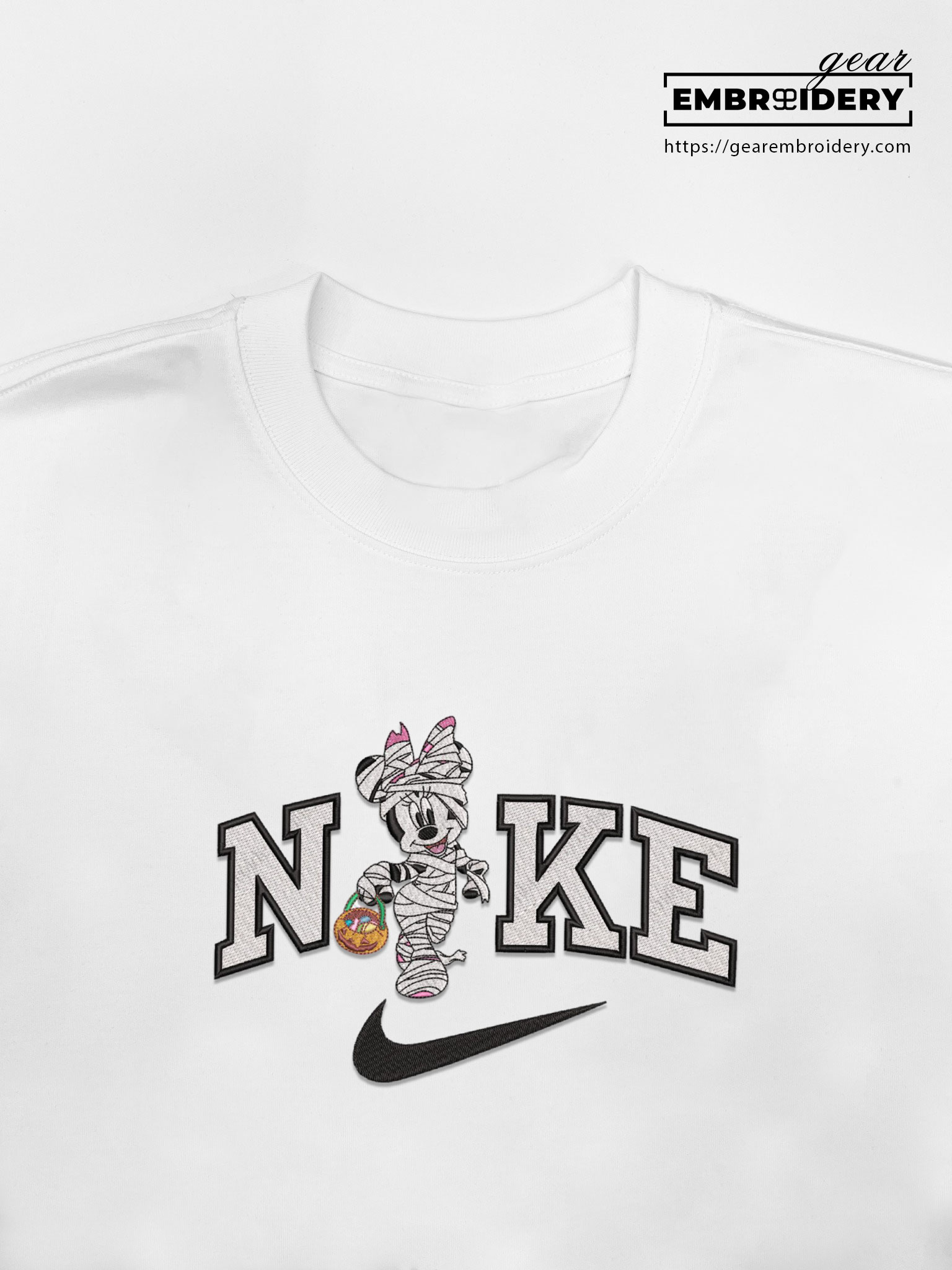 Minnie halloween Mickey Mouse Embroidered Personalized Embroidered T Shirt Sweatshirt Hoodie Clothing MKM010