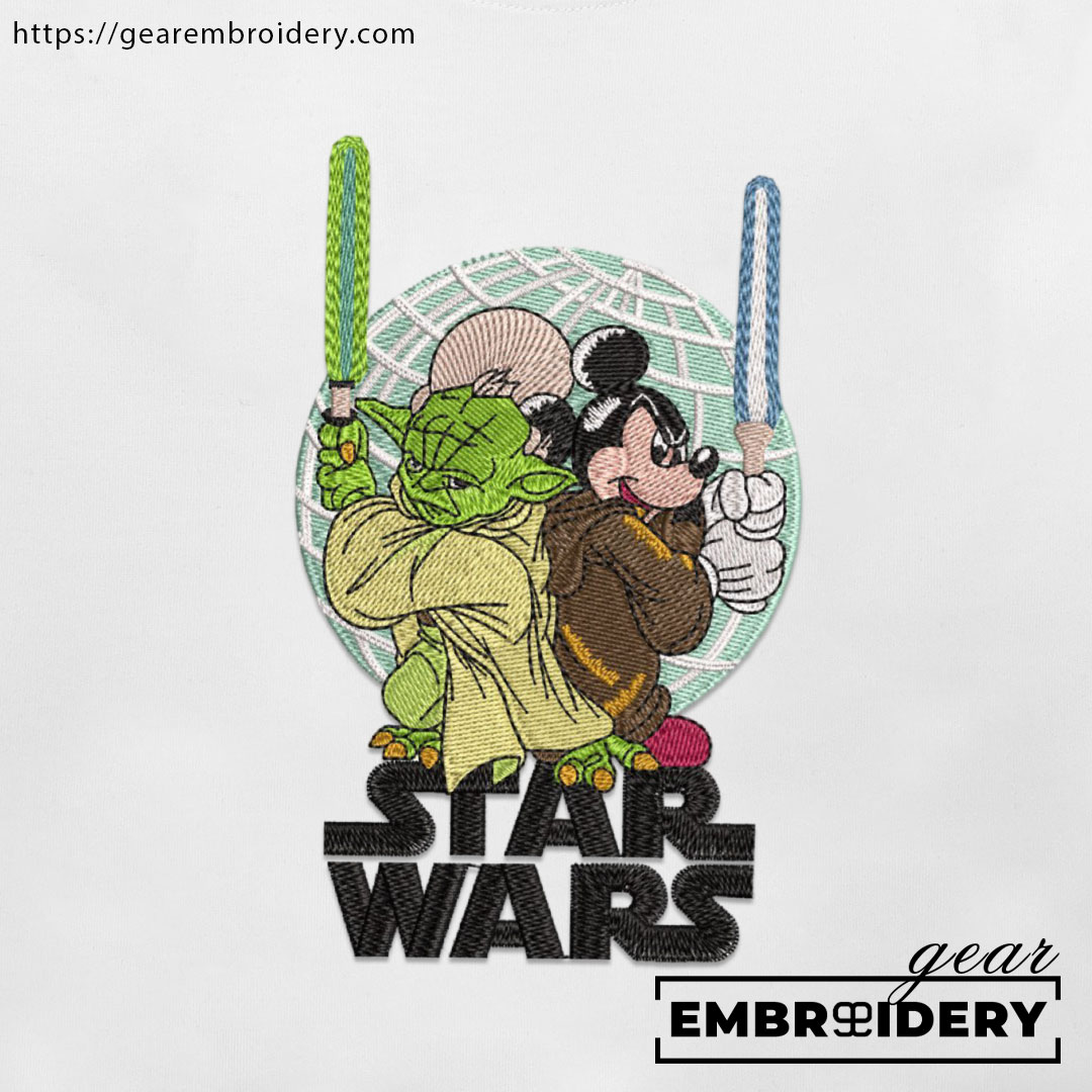 Yoda mickey star wars Mickey Mouse Embroidered Personalized Embroidered T Shirt Sweatshirt Hoodie Clothing MKM012