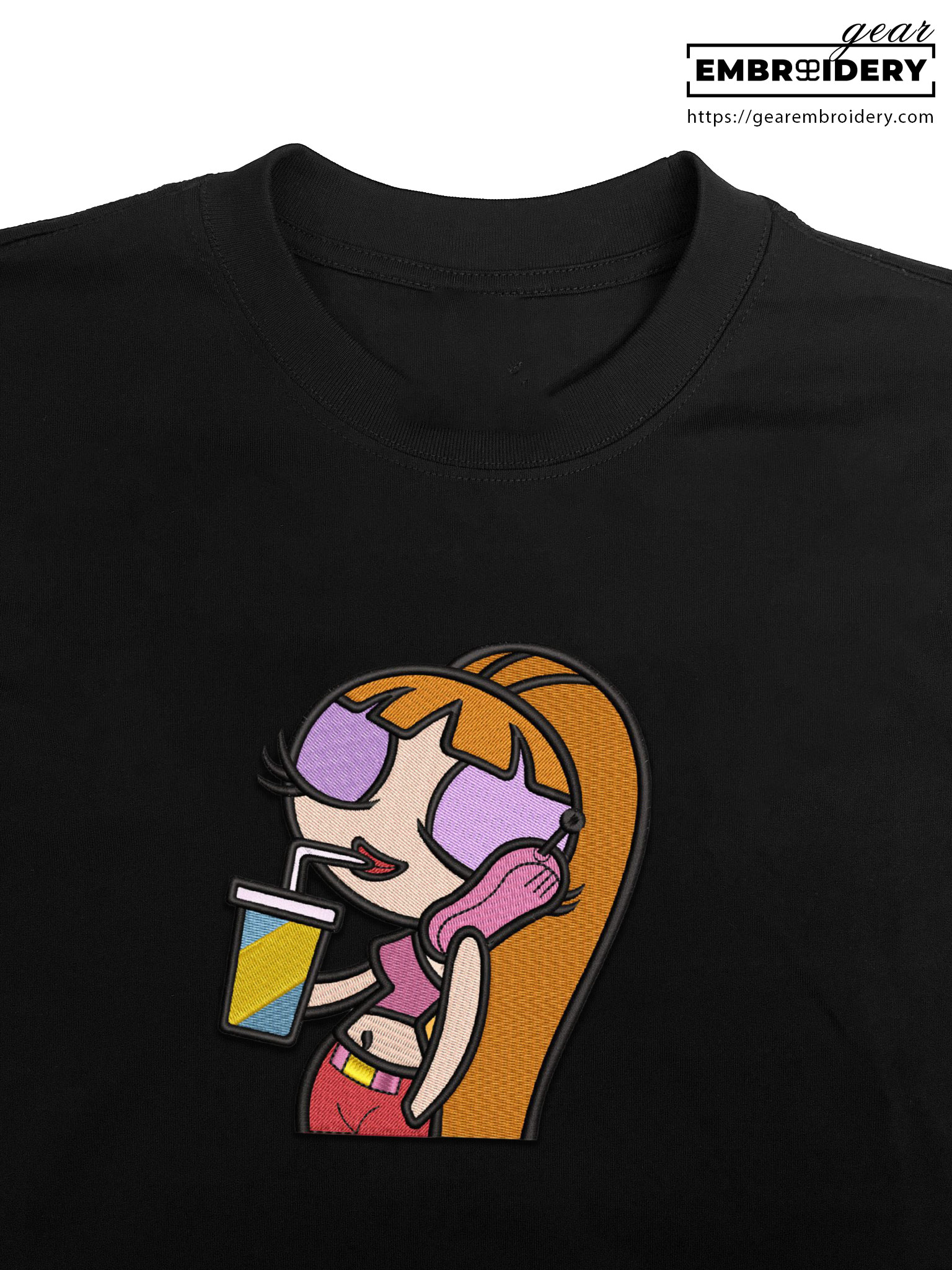 Blossom Powerpuff Girls Embroidered Personalized Embroidered T Shirt Sweatshirt Hoodie Clothing PG001