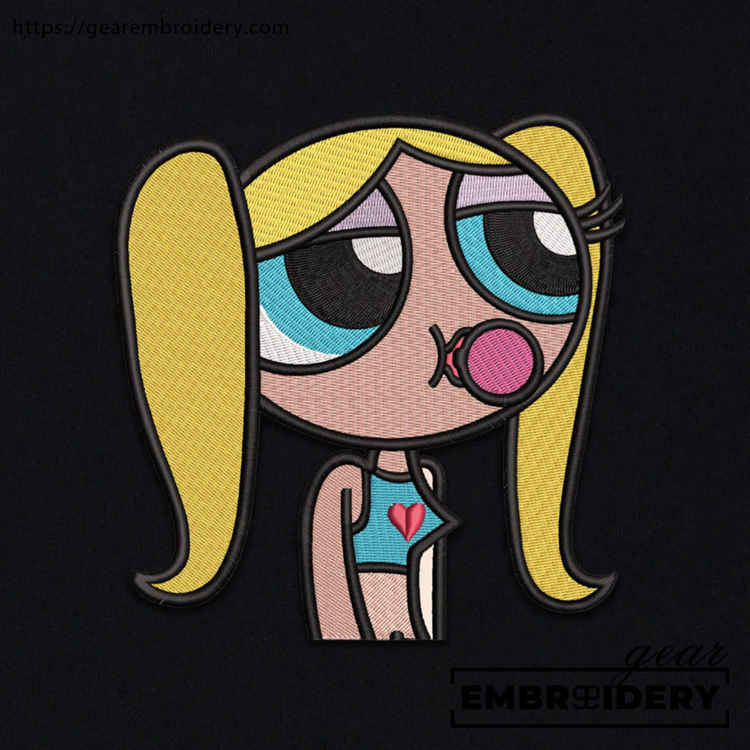 Bubble Powerpuff Girls Embroidered Personalized Embroidered T Shirt Sweatshirt Hoodie Clothing PG002