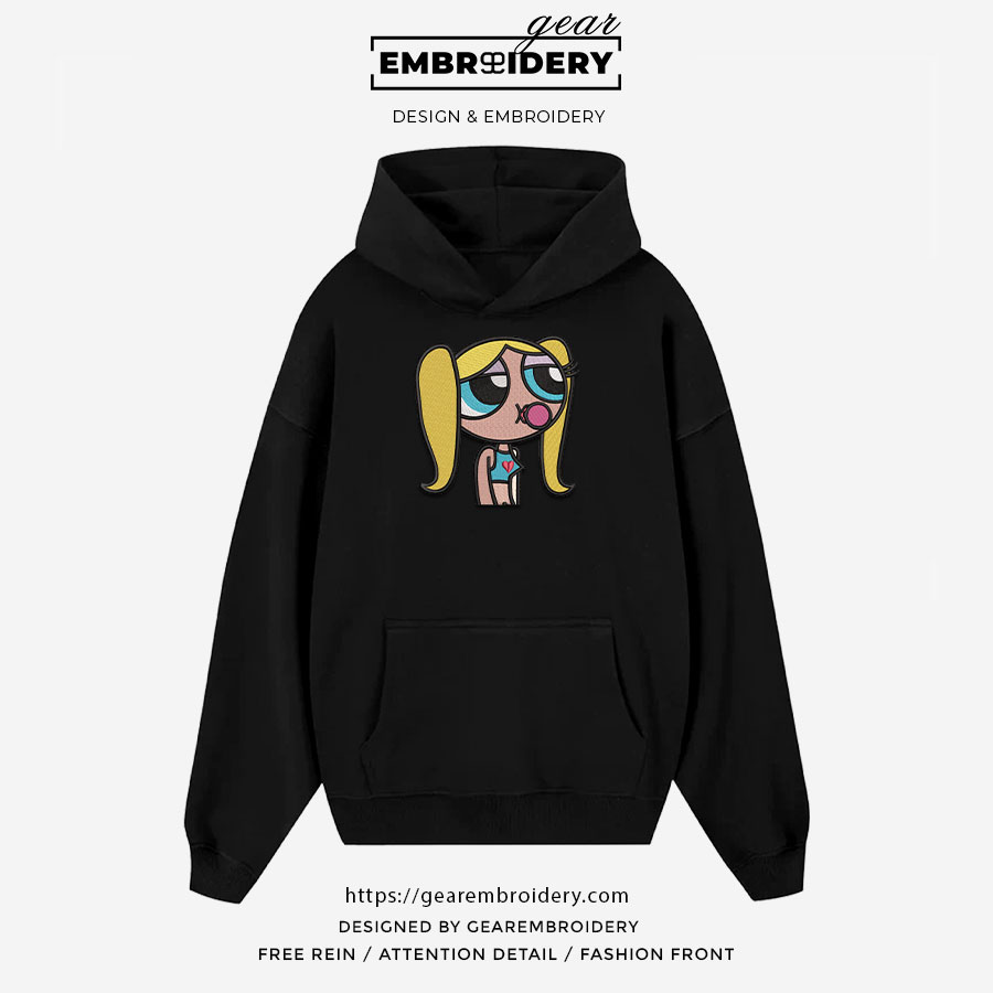 Bubble Powerpuff Girls Embroidered Personalized Embroidered T Shirt Sweatshirt Hoodie Clothing PG002