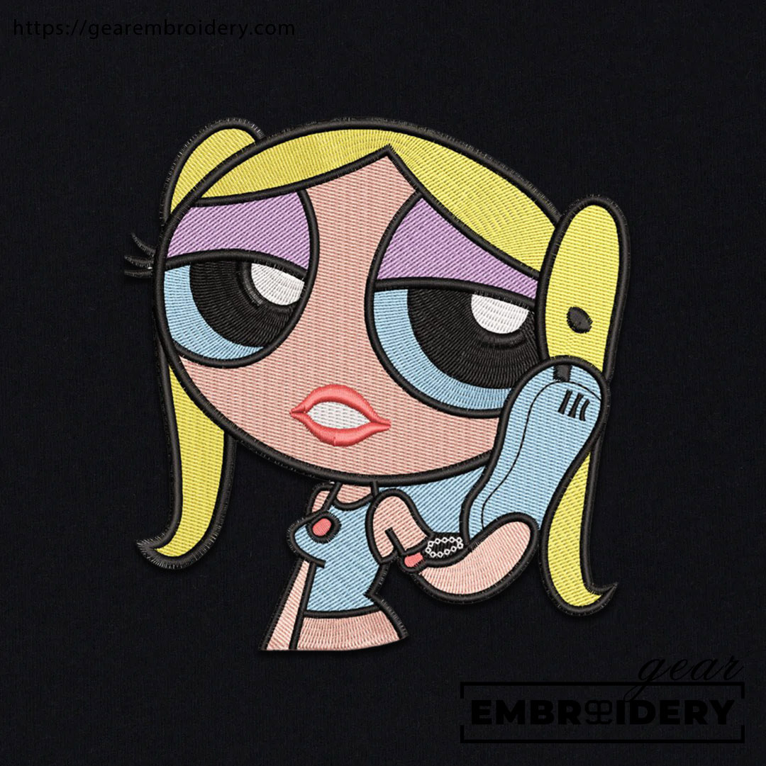 Bubble Powerpuff Girls Embroidered Personalized Embroidered T Shirt Sweatshirt Hoodie Clothing PG003