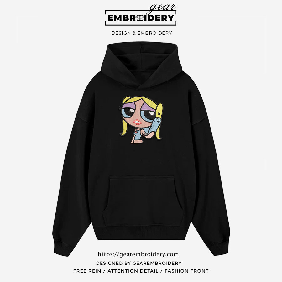 Bubble Powerpuff Girls Embroidered Personalized Embroidered T Shirt Sweatshirt Hoodie Clothing PG003