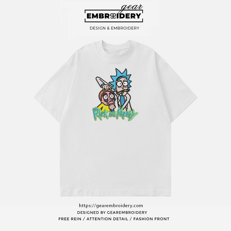 Rick and morty Rick & Morty Embroidered Design Personalized Embroidered T Shirt Sweatshirt Hoodie Clothing RM009