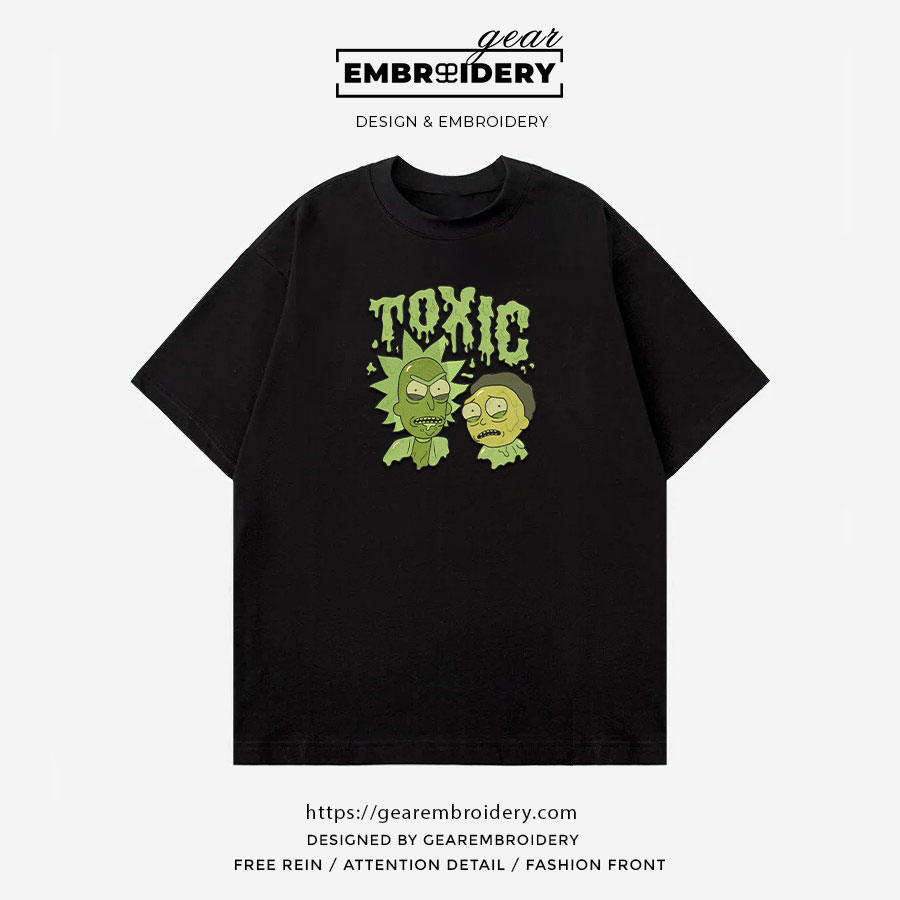 Rick and morty toxic Rick & Morty Embroidered Design Personalized Embroidered T Shirt Sweatshirt Hoodie Clothing RM008