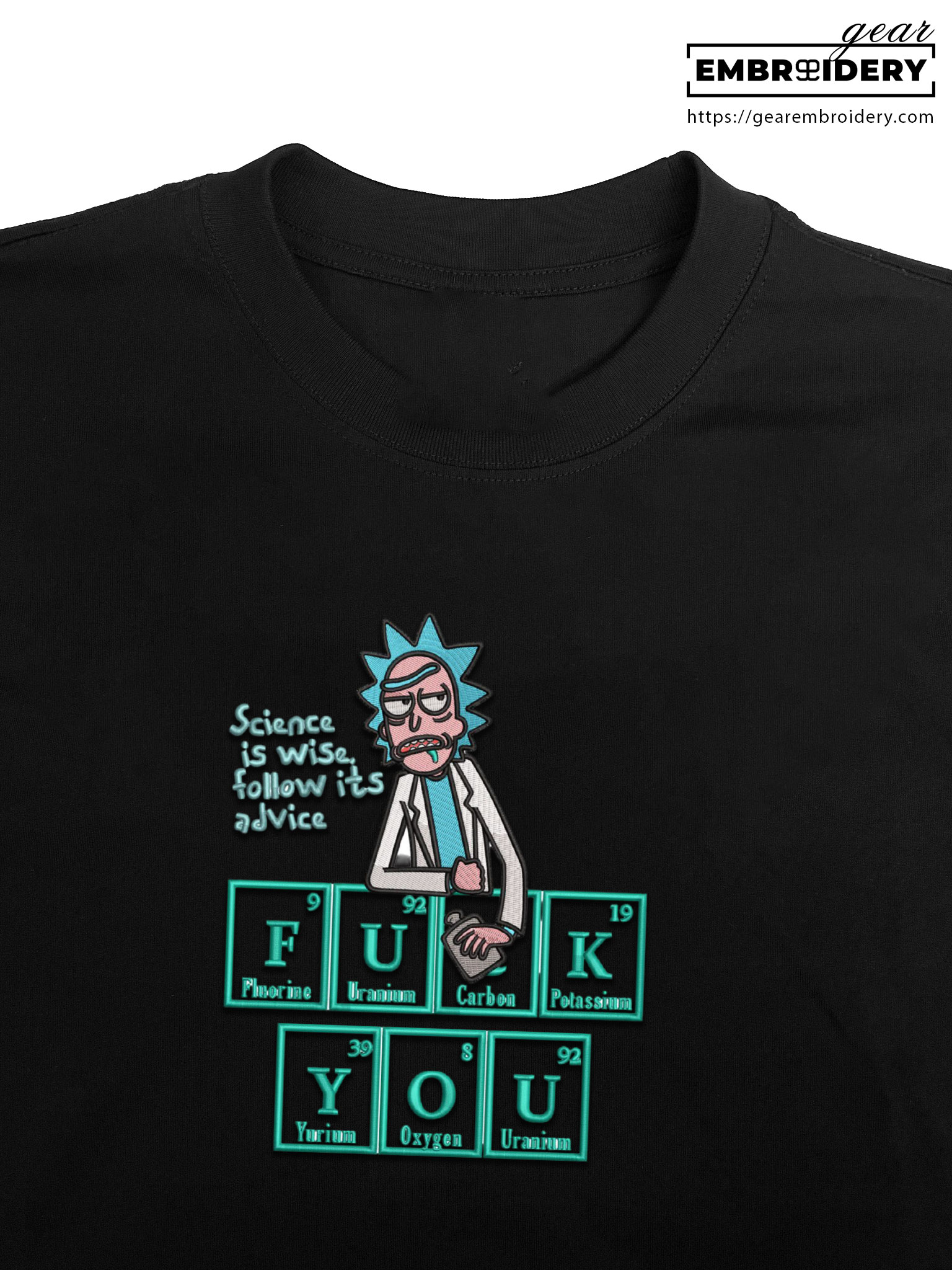 Rick chemistry Rick & Morty Embroidered Design Personalized Embroidered T Shirt Sweatshirt Hoodie Clothing RM011