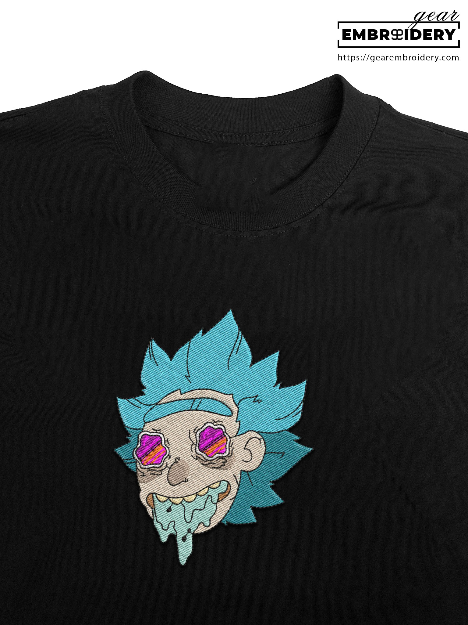 Rick face Rick & Morty Embroidered Design Personalized Embroidered T Shirt Sweatshirt Hoodie Clothing RM013