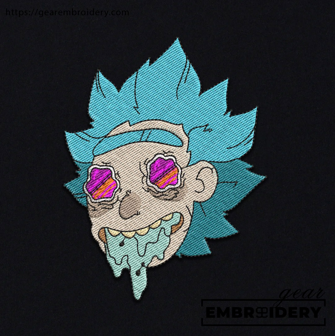 Rick face Rick & Morty Embroidered Design Personalized Embroidered T Shirt Sweatshirt Hoodie Clothing RM013