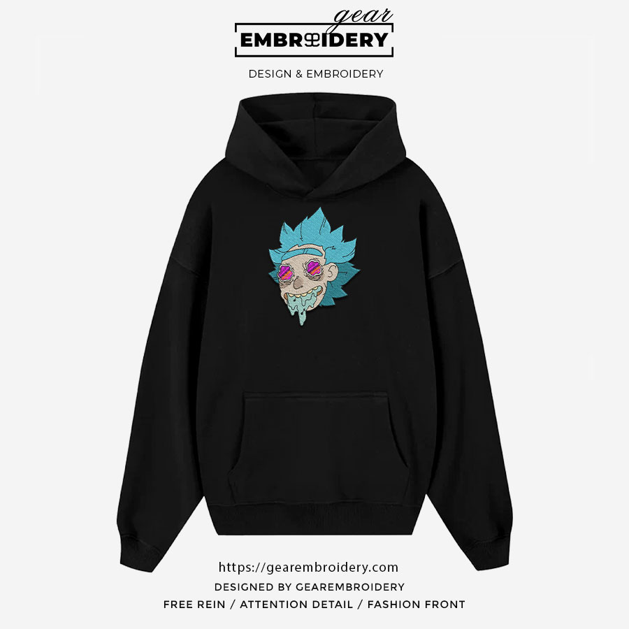 Rick face Rick & Morty Embroidered Design Personalized Embroidered T Shirt Sweatshirt Hoodie Clothing RM013