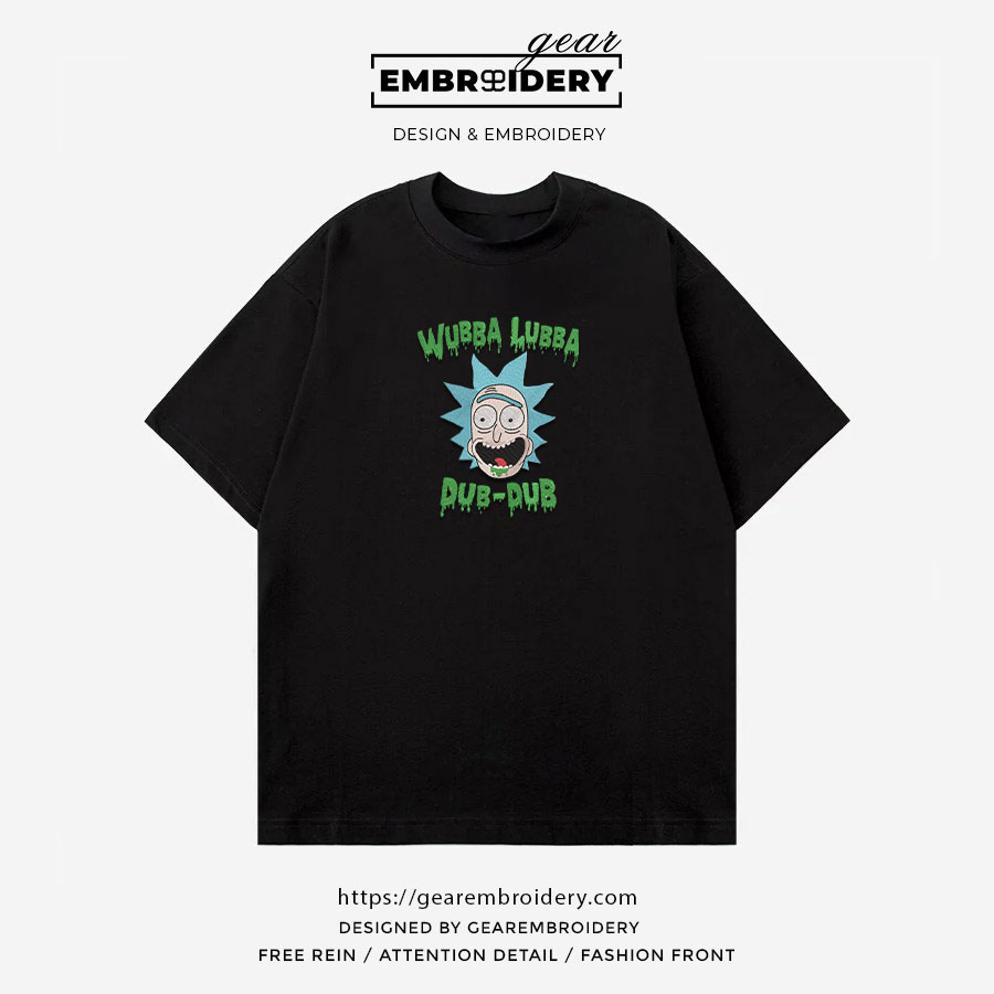 Rick Rick & Morty Embroidered Design Personalized Embroidered T Shirt Sweatshirt Hoodie Clothing RM012