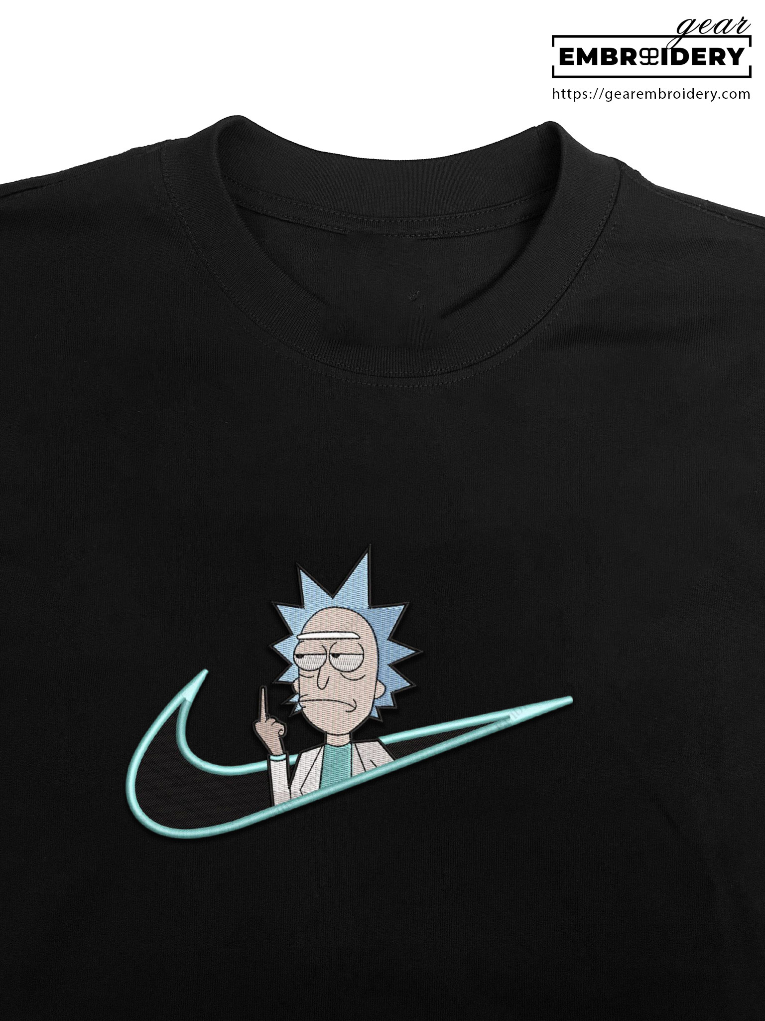 Rick swoosh Rick & Morty Embroidered Design Personalized Embroidered T Shirt Sweatshirt Hoodie Clothing RM015