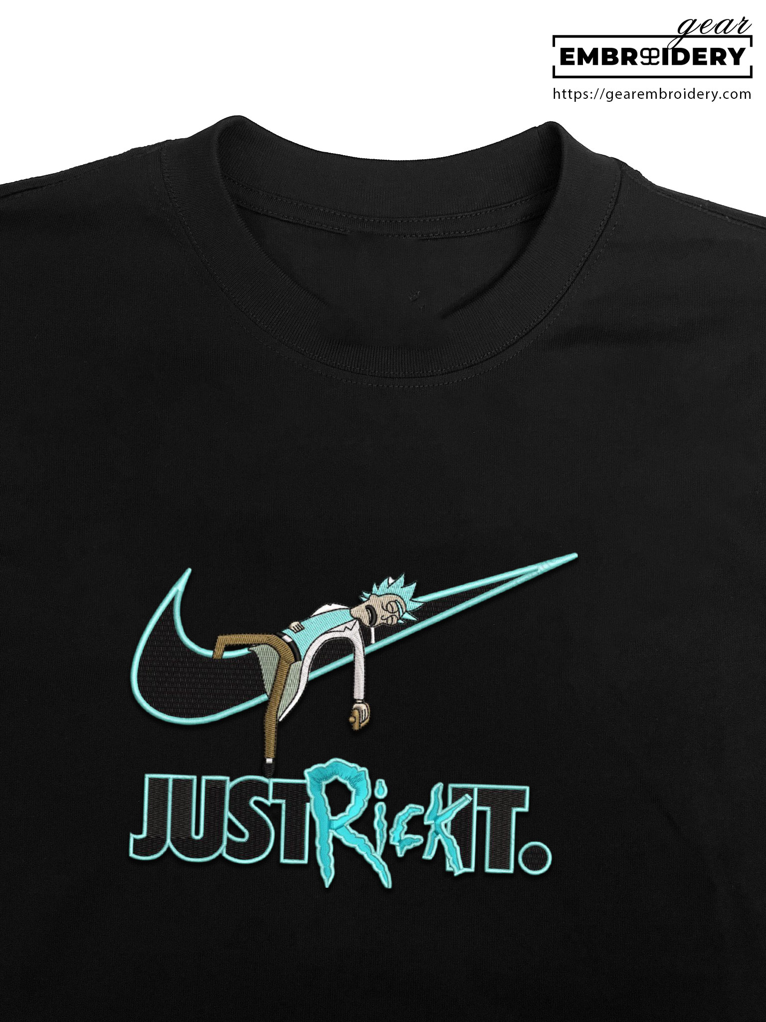 Rick swoosh Rick & Morty Embroidered Design Personalized Embroidered T Shirt Sweatshirt Hoodie Clothing RM017