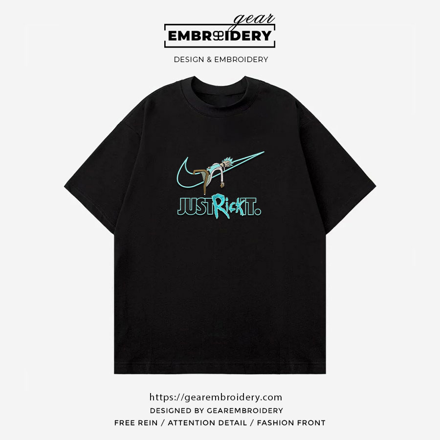 Rick swoosh Rick & Morty Embroidered Design Personalized Embroidered T Shirt Sweatshirt Hoodie Clothing RM017