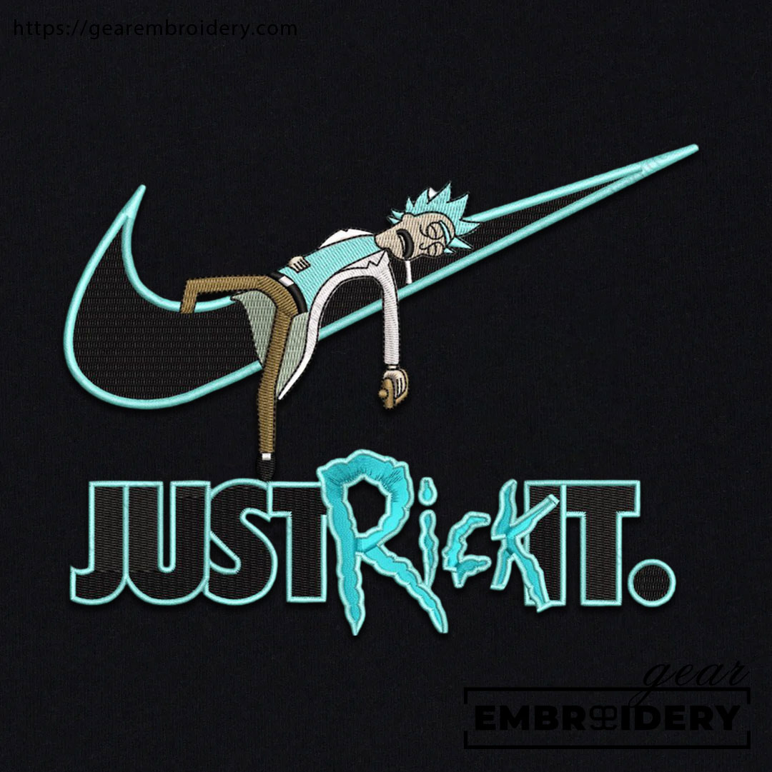 Rick swoosh Rick & Morty Embroidered Design Personalized Embroidered T Shirt Sweatshirt Hoodie Clothing RM017