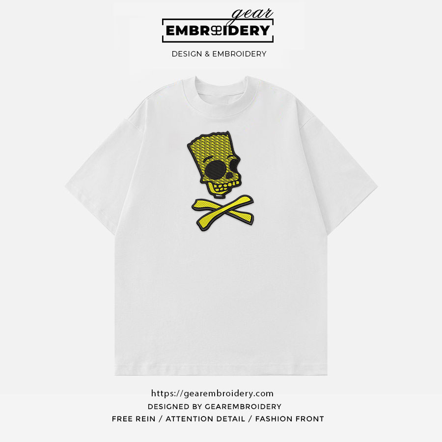 Bart bones Simpsons Embroidered Design Personalized Embroidered T Shirt Sweatshirt Hoodie Clothing S111