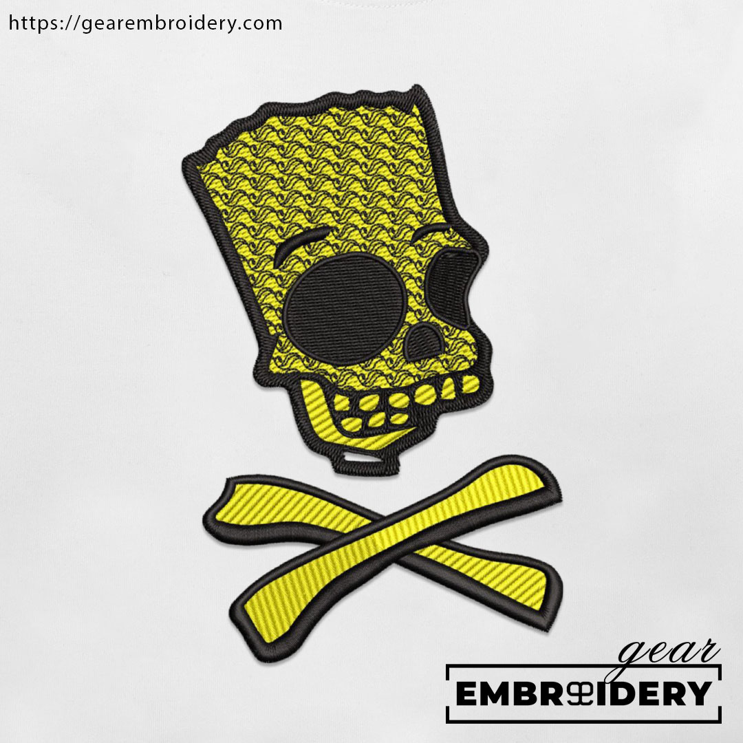 Bart bones Simpsons Embroidered Design Personalized Embroidered T Shirt Sweatshirt Hoodie Clothing S111