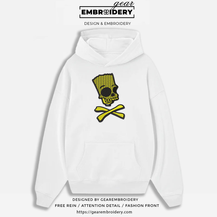 Bart bones Simpsons Embroidered Design Personalized Embroidered T Shirt Sweatshirt Hoodie Clothing S111