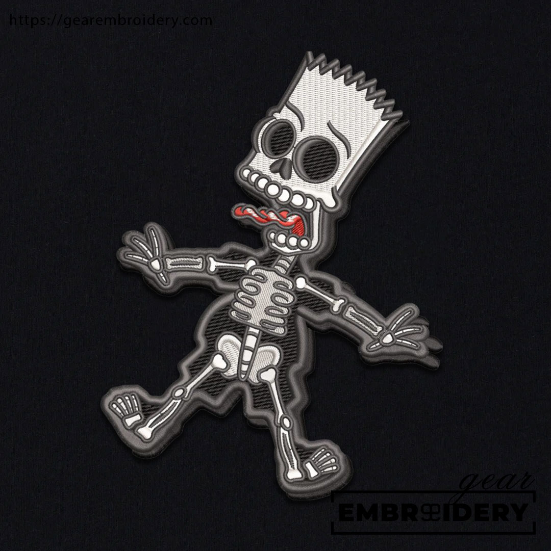 Bart skeleton Simpsons Embroidered Design Personalized Embroidered T Shirt Sweatshirt Hoodie Clothing S114