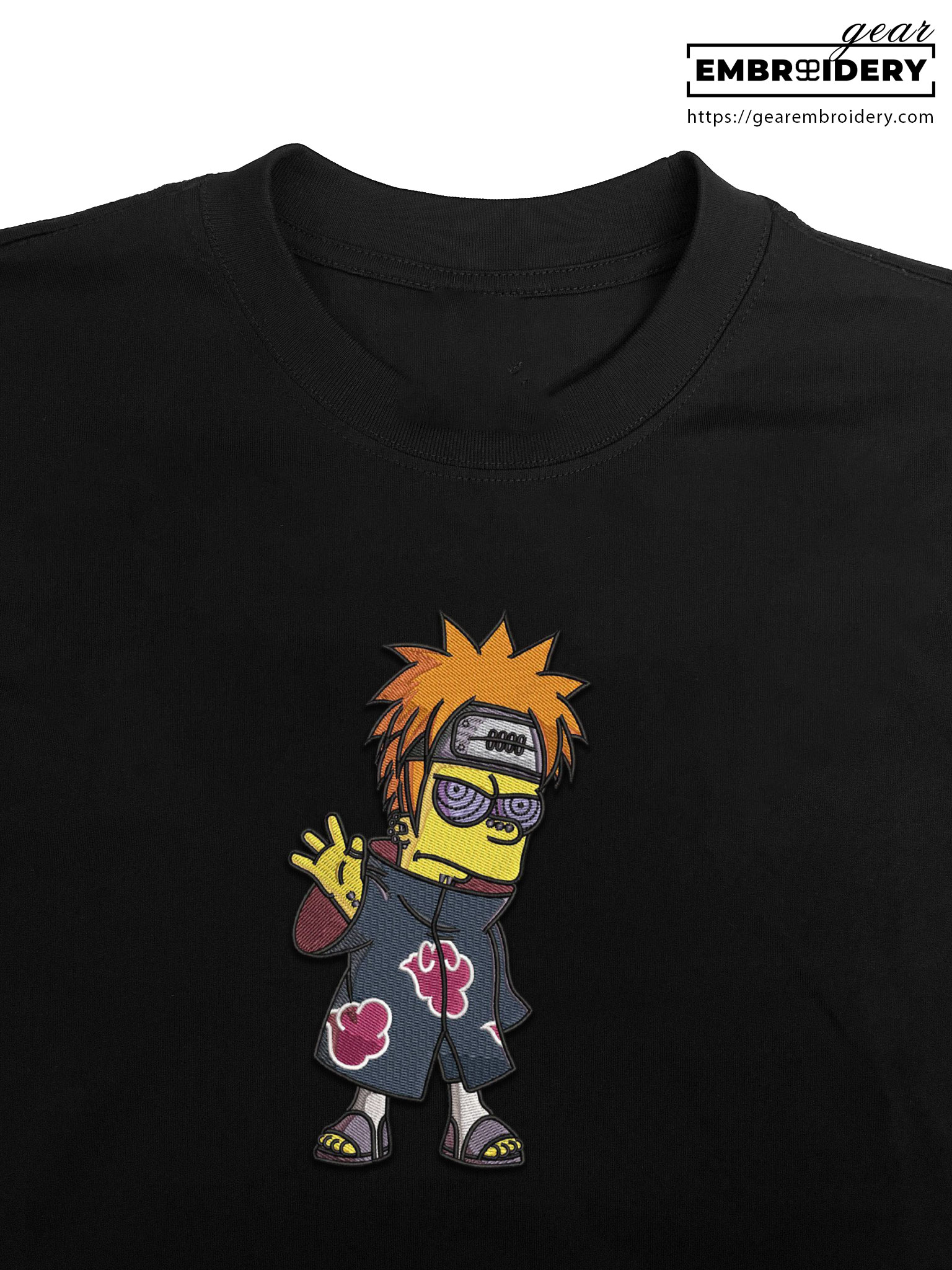 Bart x pain Simpsons Embroidered Design Personalized Embroidered T Shirt Sweatshirt Hoodie Clothing S115