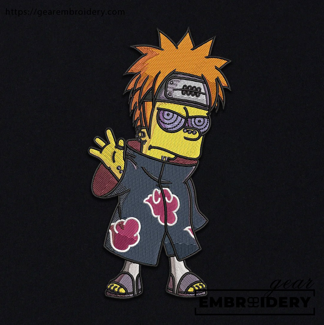 Bart x pain Simpsons Embroidered Design Personalized Embroidered T Shirt Sweatshirt Hoodie Clothing S115