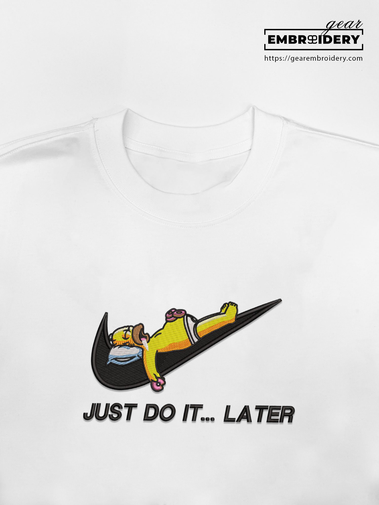 Homer swoosh Simpsons Embroidered Design Personalized Embroidered T Shirt Sweatshirt Hoodie Clothing S120