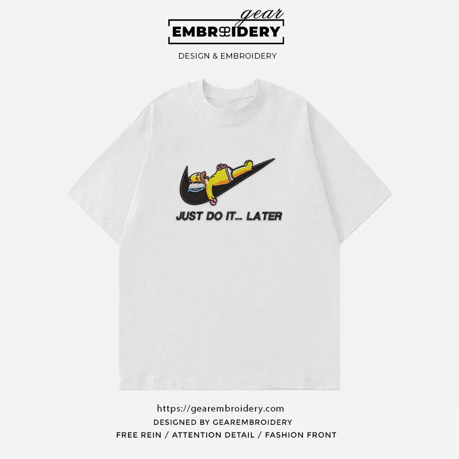 Homer swoosh Simpsons Embroidered Design Personalized Embroidered T Shirt Sweatshirt Hoodie Clothing S120