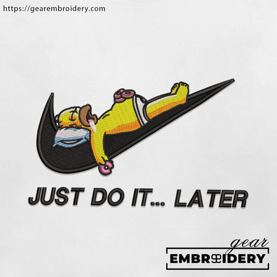 Homer swoosh Simpsons Embroidered Design Personalized Embroidered T Shirt Sweatshirt Hoodie Clothing S120