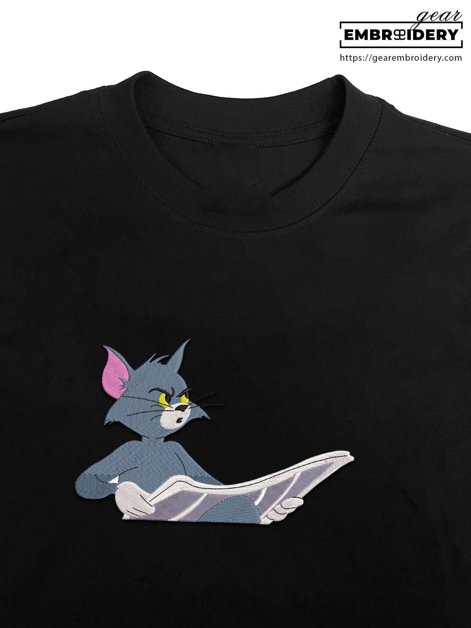 Tom newspaper Tom & Jerry Personalized Embroidered T Shirt Sweatshirt Hoodie Clothing TJ008