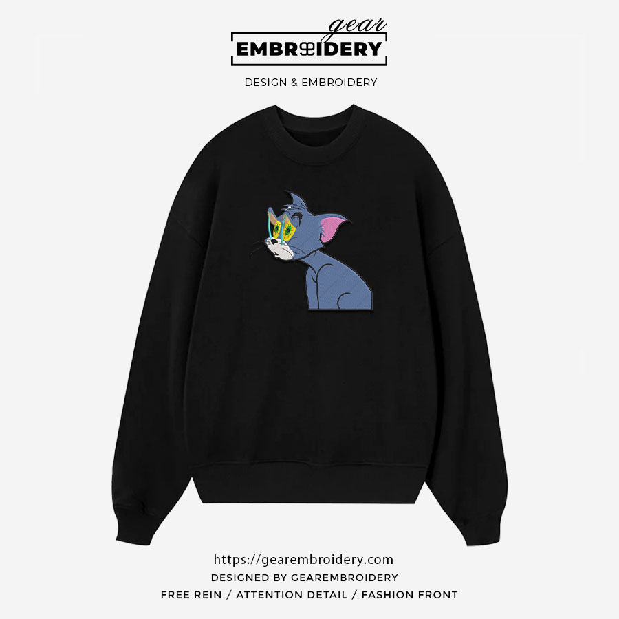 Tom sleepy Tom & Jerry Personalized Embroidered T Shirt Sweatshirt Hoodie Clothing TJ009