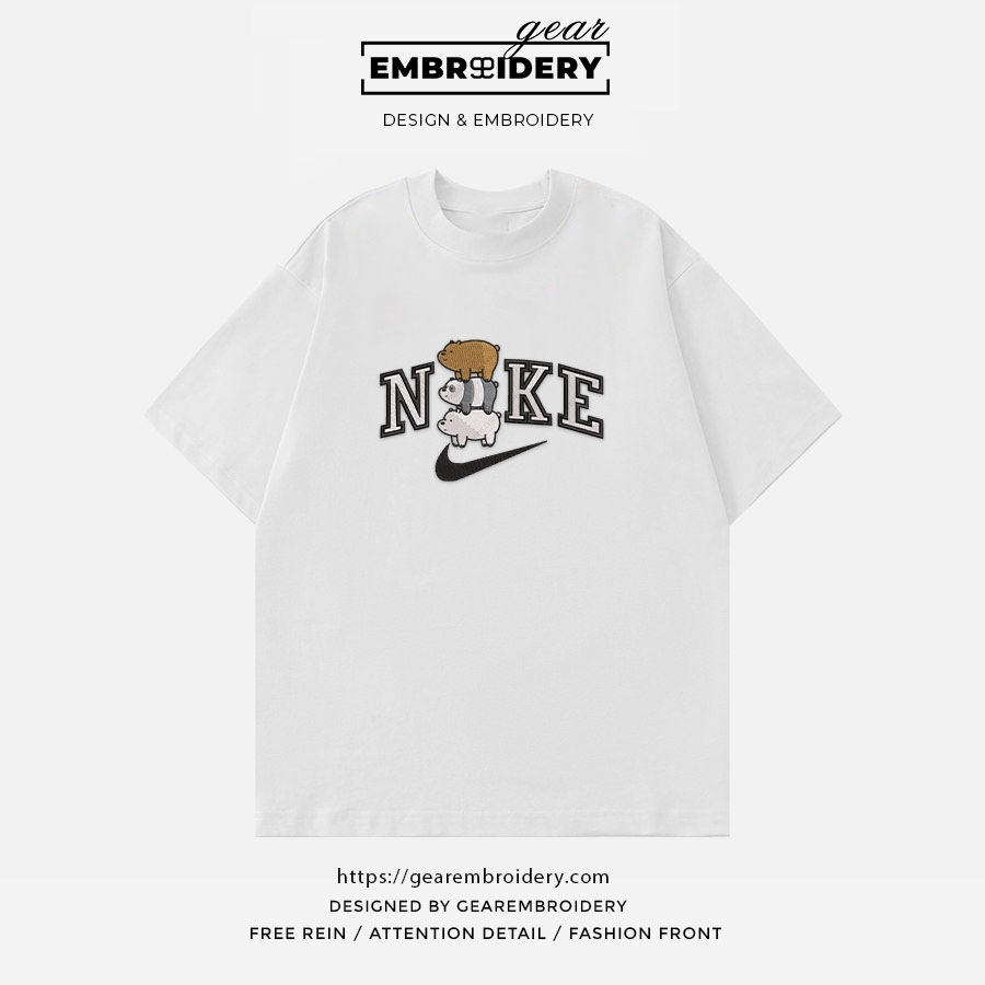 Bears we bare bears Embroidered Personalized Embroidered T Shirt Sweatshirt Hoodie Clothing OTC005