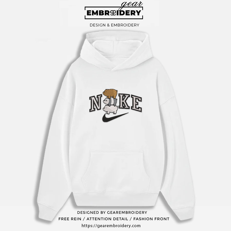 Bears we bare bears Embroidered Personalized Embroidered T Shirt Sweatshirt Hoodie Clothing OTC005