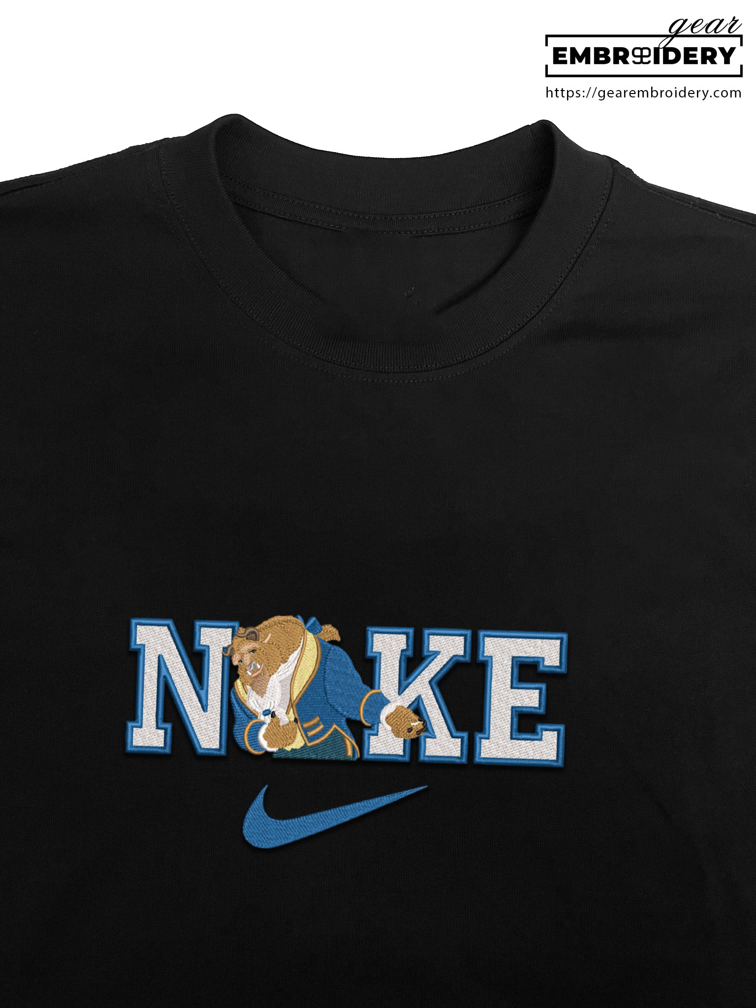 Beast beauty and the beast Embroidered Personalized Embroidered T Shirt Sweatshirt Hoodie Clothing OTC006