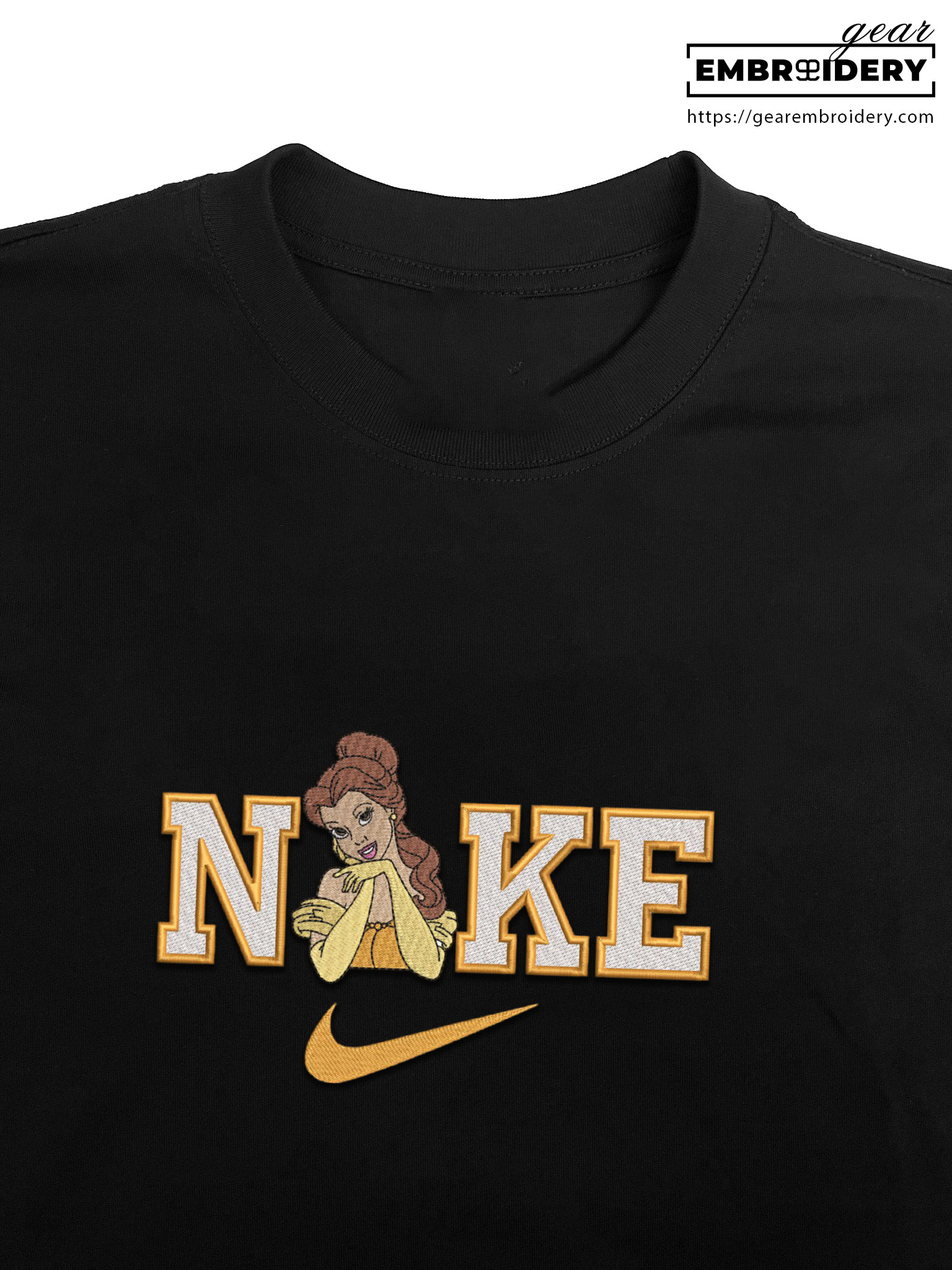 Belle beauty and the beast Embroidered Personalized Embroidered T Shirt Sweatshirt Hoodie Clothing OTC007