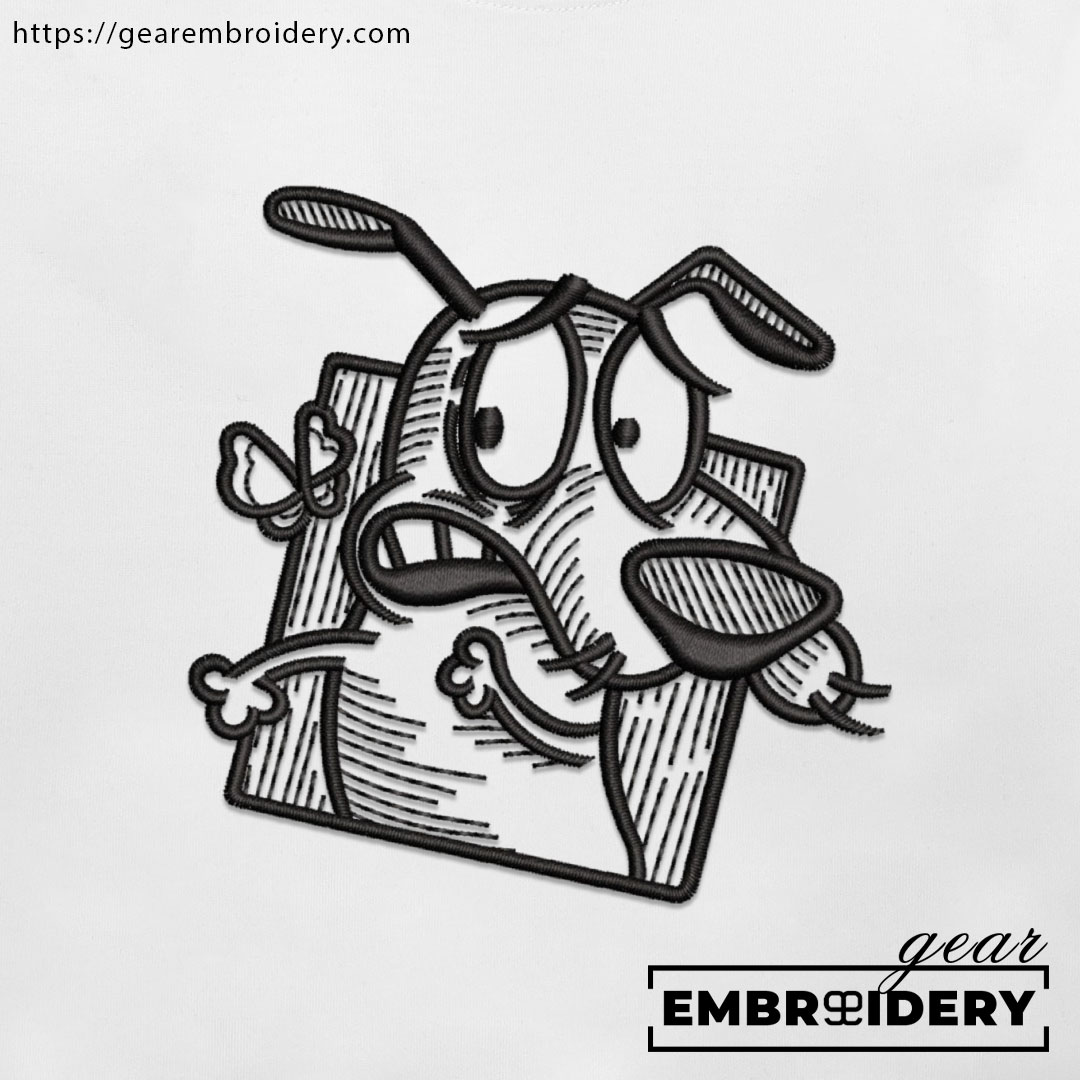 Courage courage the cowardly dog Embroidered Personalized Embroidered T Shirt Sweatshirt Hoodie Clothing OTC015