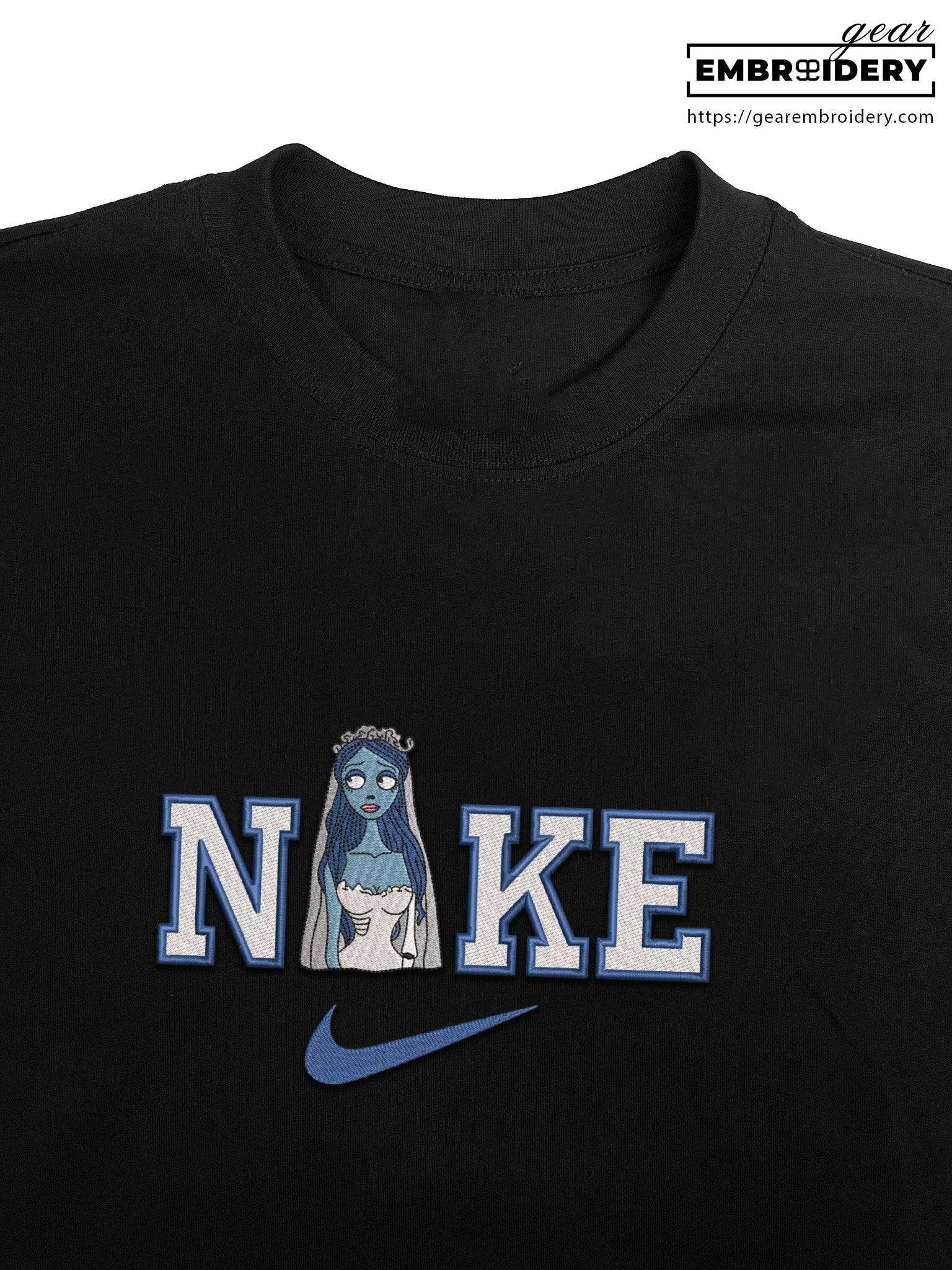 Emily corpse bride Embroidered Personalized Embroidered T Shirt Sweatshirt Hoodie Clothing OTC016